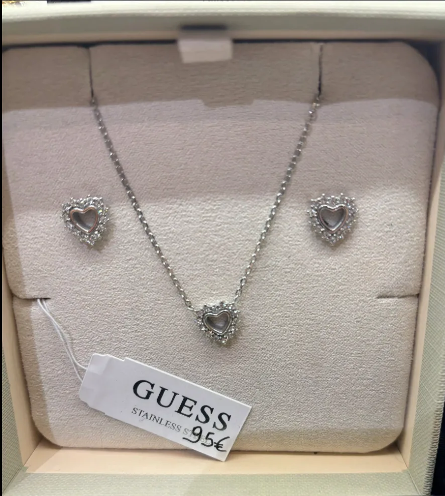 Parure cœur strass Guess